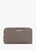 Cartera de piel italiana Gris 1072-51