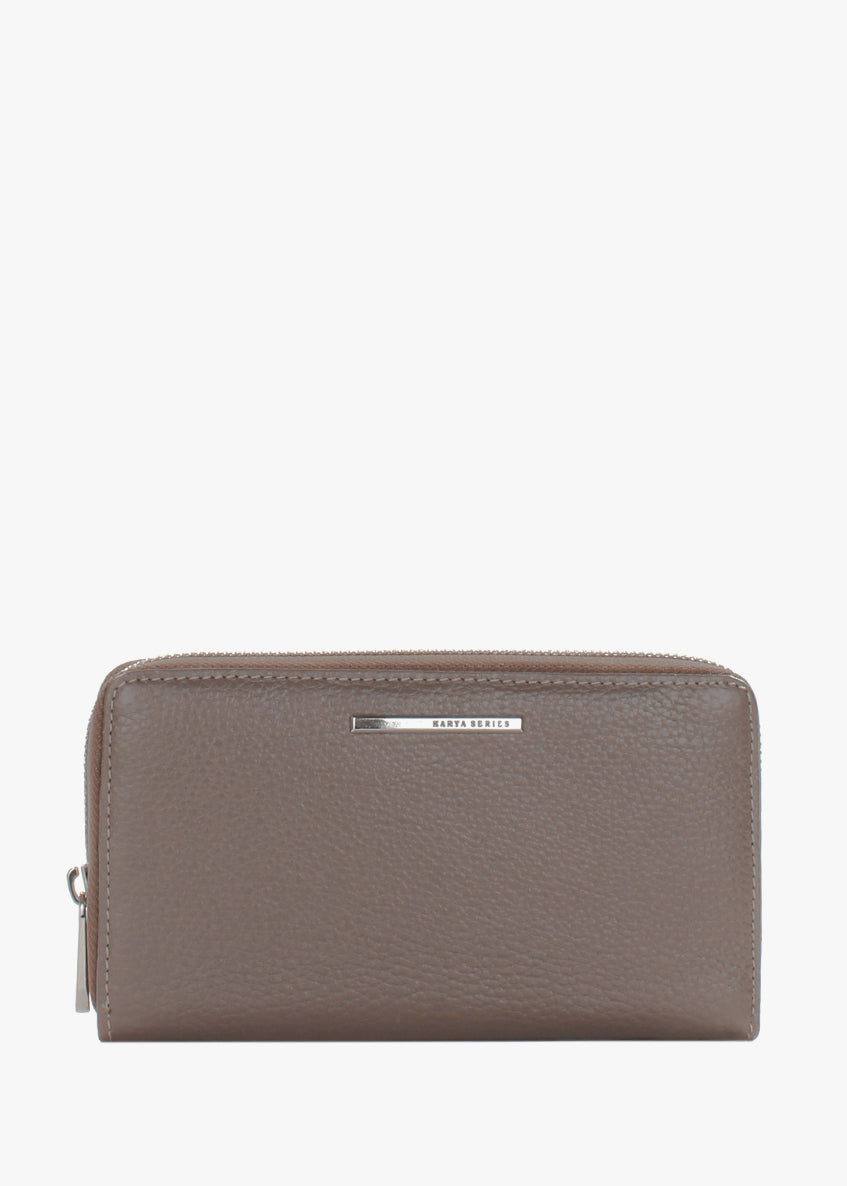 Cartera de piel italiana Gris 1072-51