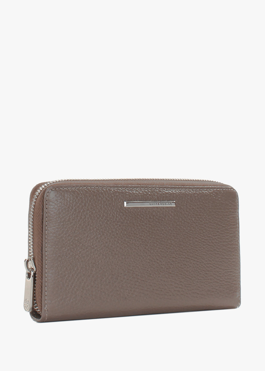 Cartera de piel italiana Gris 1072-51