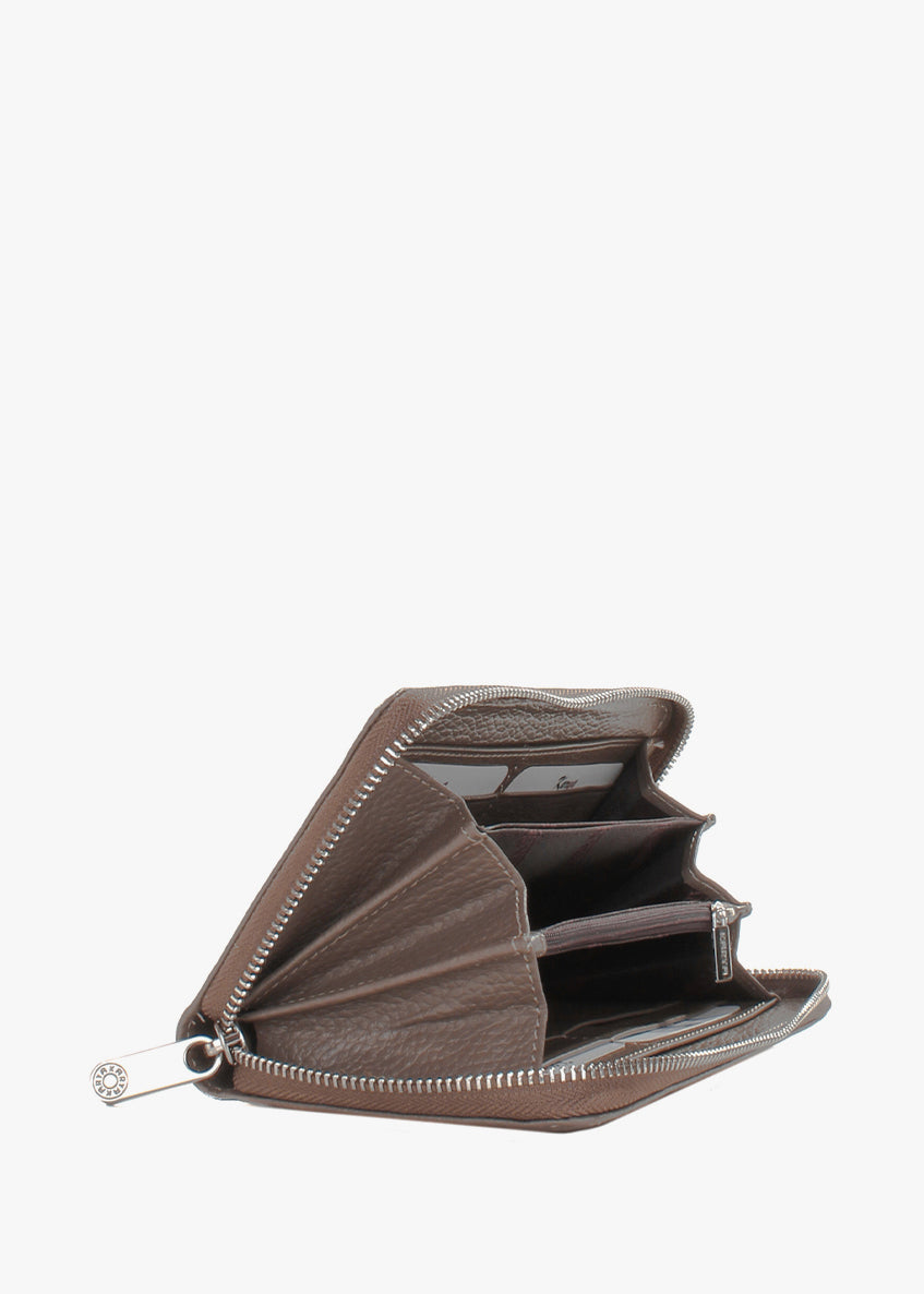 Cartera de piel italiana Gris 1072-51