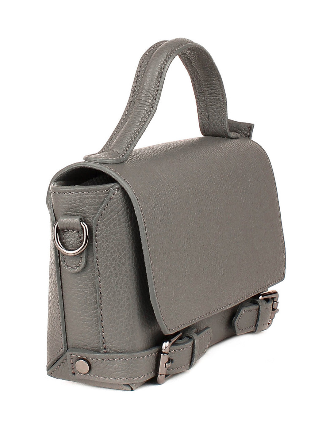 Bolso de mano de piel italiana Gris 4334-27-32