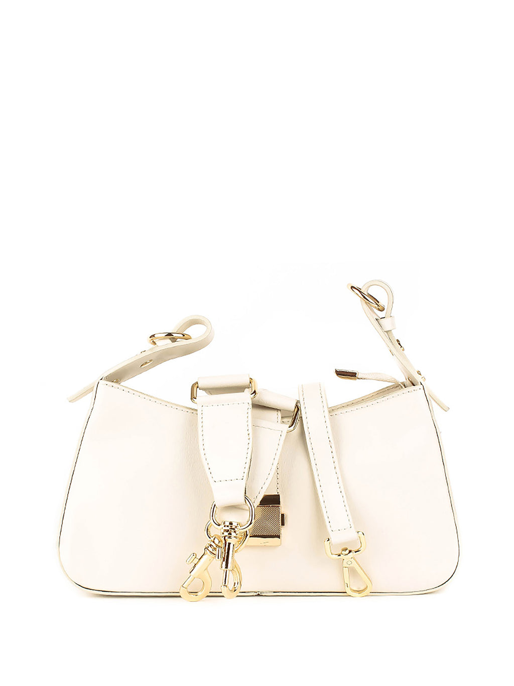 Bolso de hombro de piel italiana Beige 4455-11-33