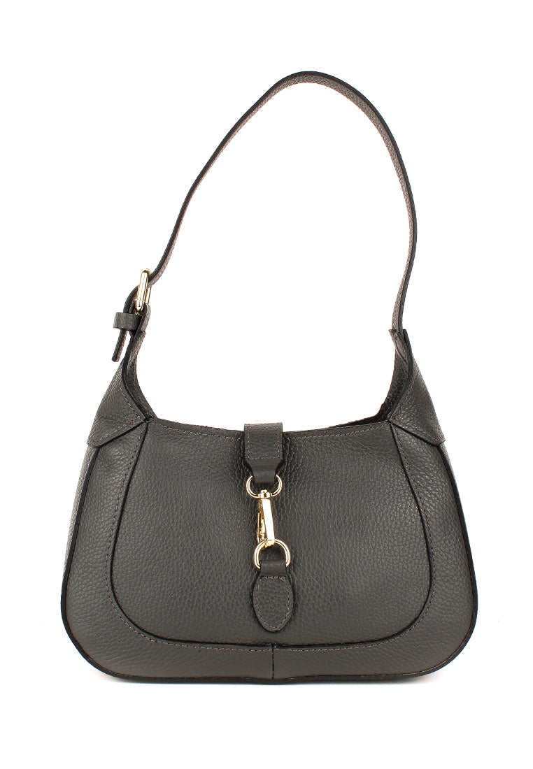 Bolso de hombro de piel italiana Gris 2109-27-32