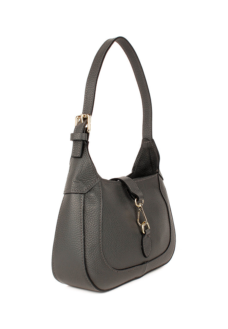 Bolso de hombro de piel italiana Gris 2109-27-32