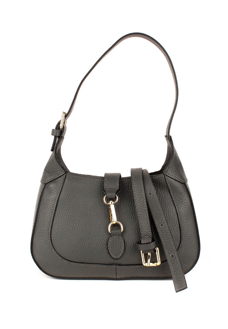 Bolso de hombro de piel italiana Gris 2109-27-32