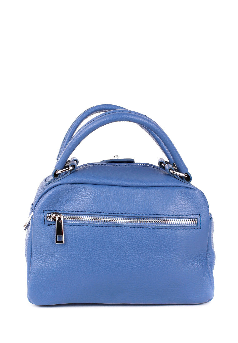 Bolso de mano de piel italiana Azul 3635-07-32