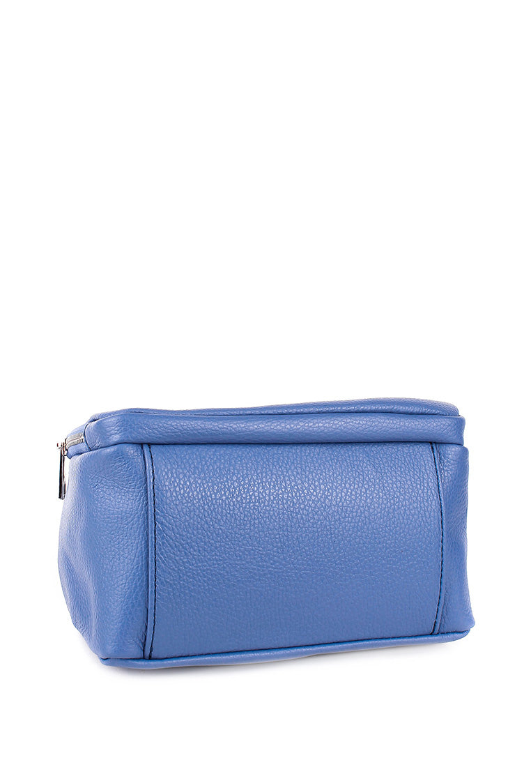 Bolso de mano de piel italiana Azul 3635-07-32