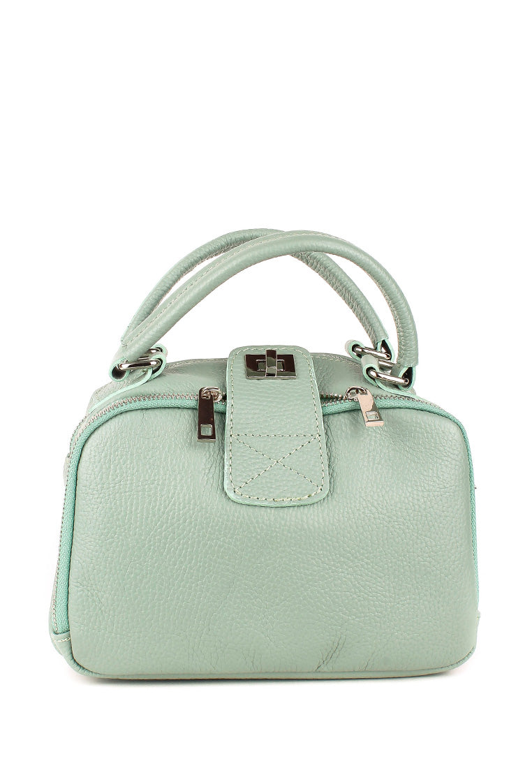Bolso de mano de piel italiana Verde 3635-81-32
