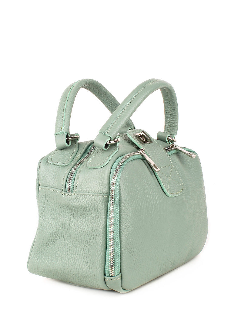 Bolso de mano de piel italiana Verde 3635-81-32