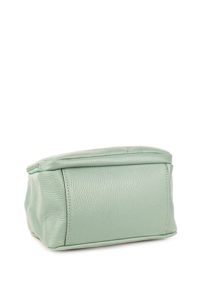Bolso de mano de piel italiana Verde 3635-81-32