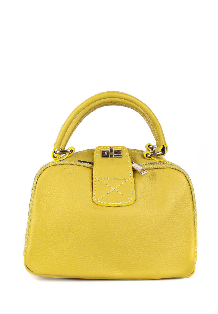 Bolso de mano de piel italiana Amarillo 3635-55-32