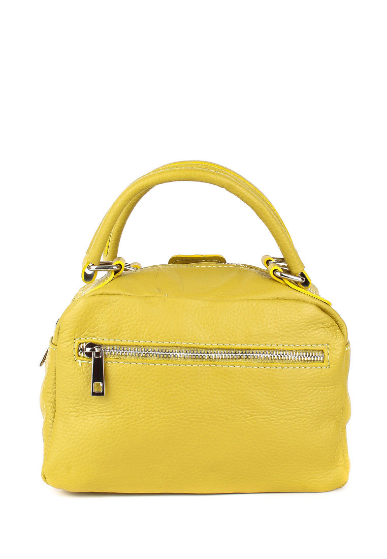 Bolso de mano de piel italiana Amarillo 3635-55-32
