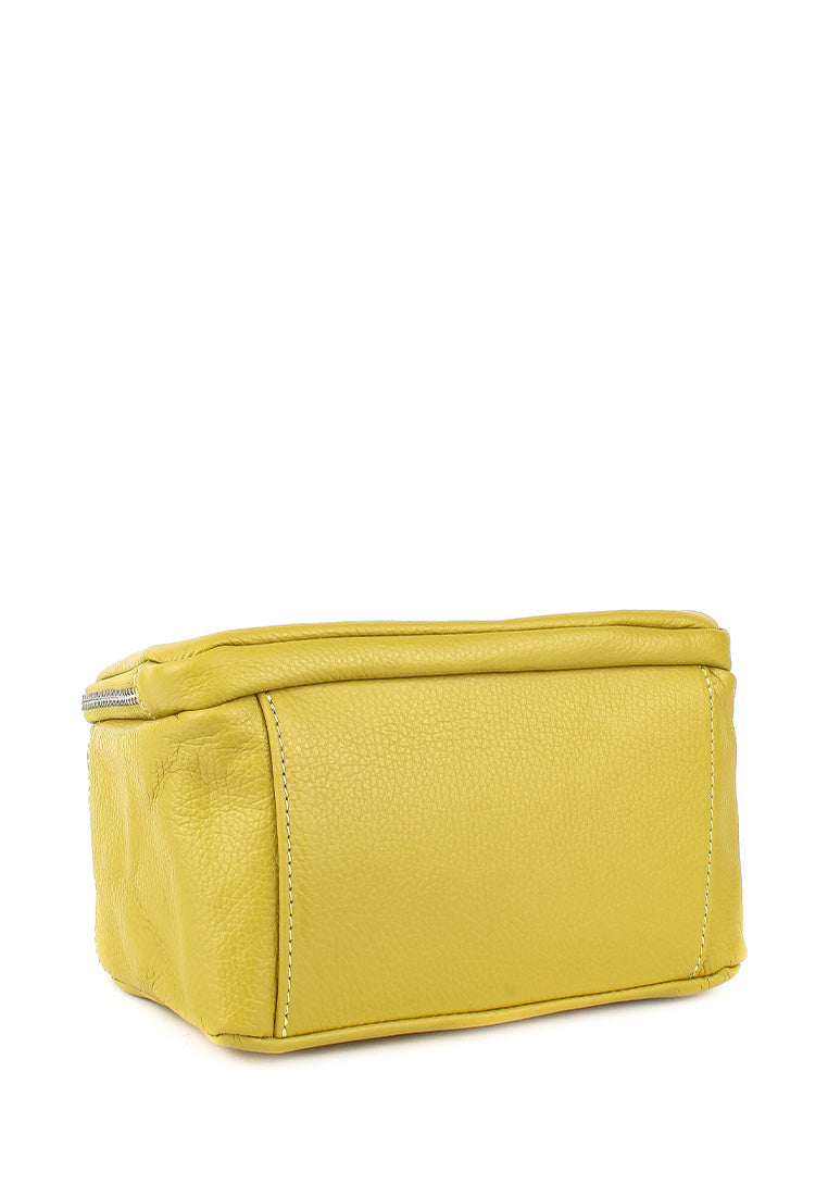 Bolso de mano de piel italiana Amarillo 3635-55-32