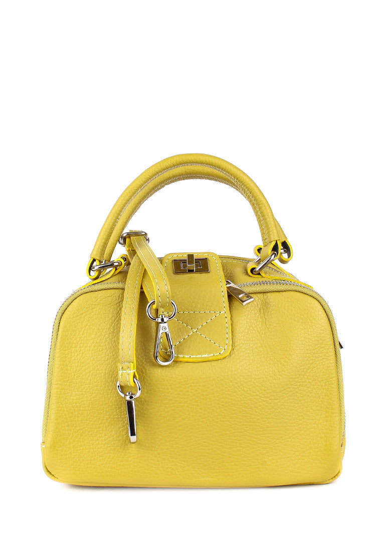 Bolso de mano de piel italiana Amarillo 3635-55-32