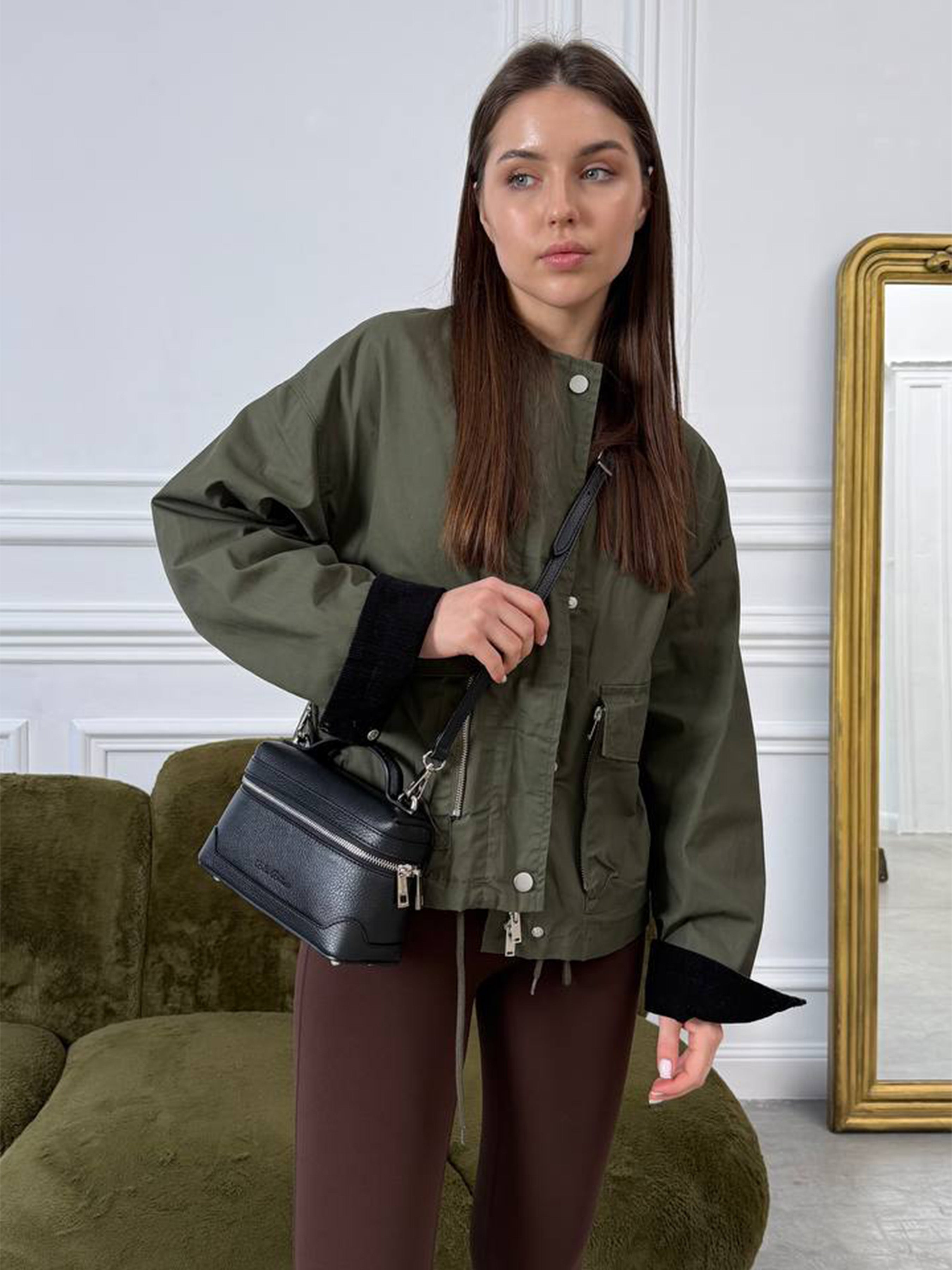 Bandolera de piel italiana Negro 6344-05-32