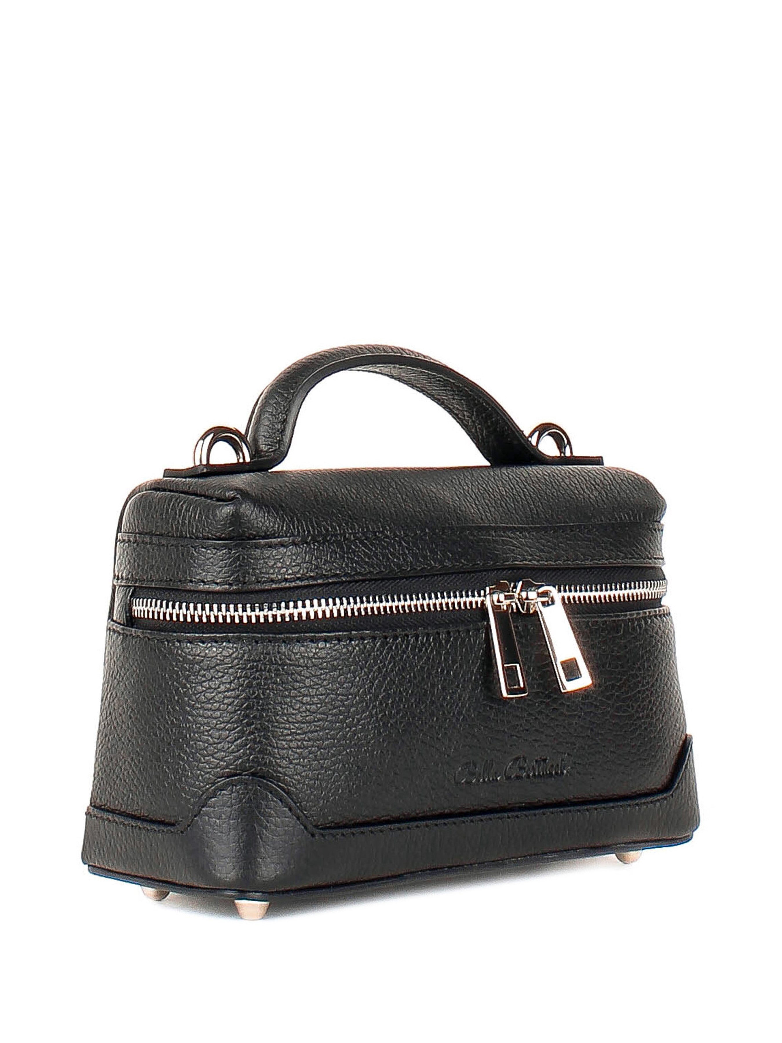 Bandolera de piel italiana Negro 6344-05-32