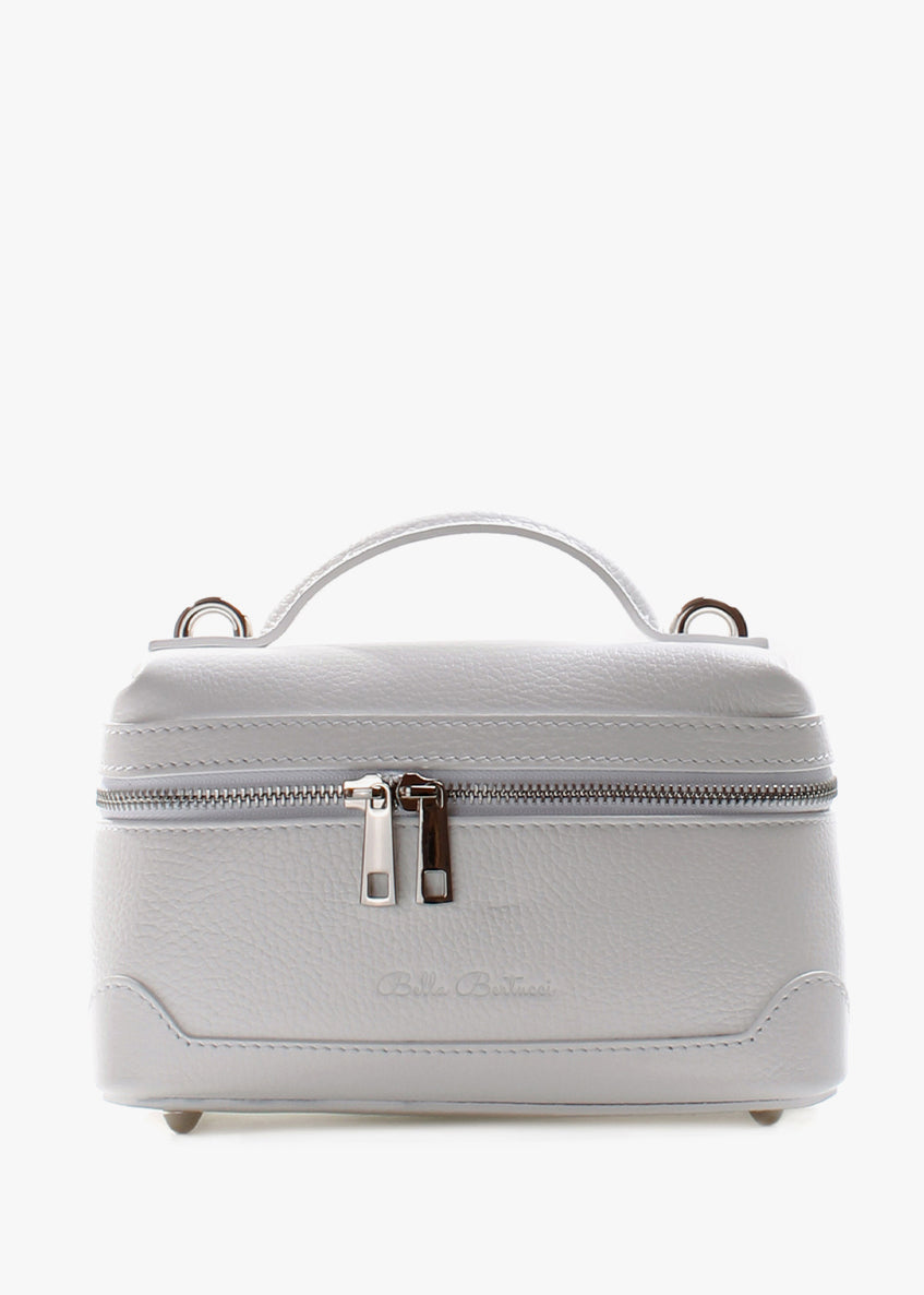 Bandolera de piel italiana Blanco 6344-16-32