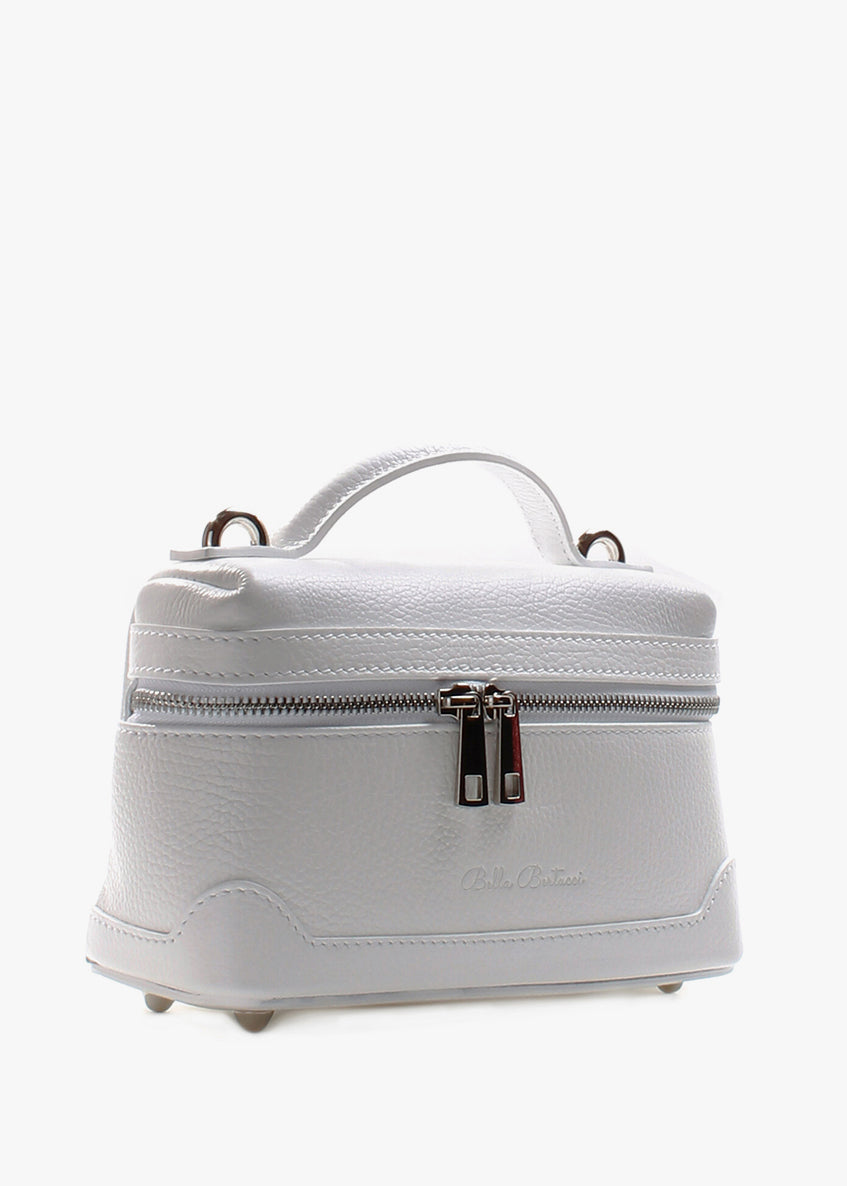 Bandolera de piel italiana Blanco 6344-16-32