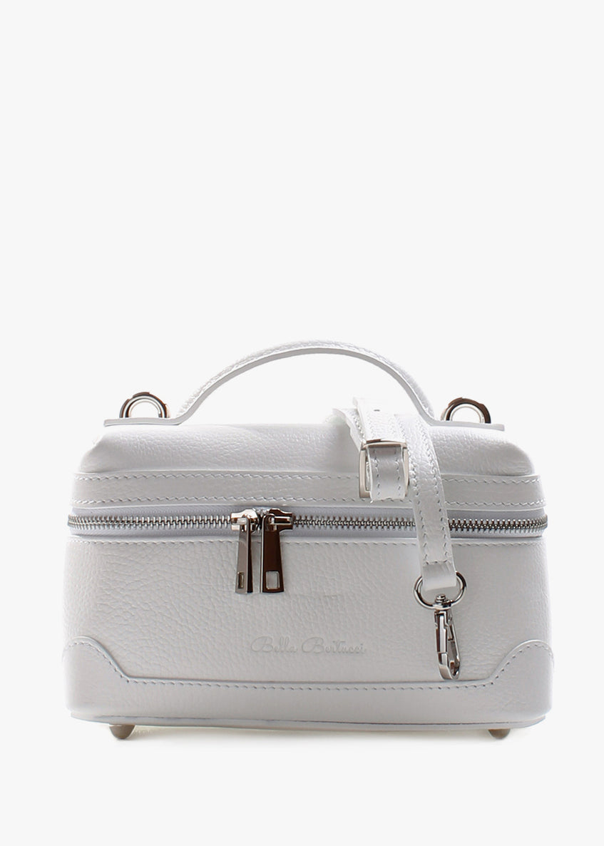 Bandolera de piel italiana Blanco 6344-16-32