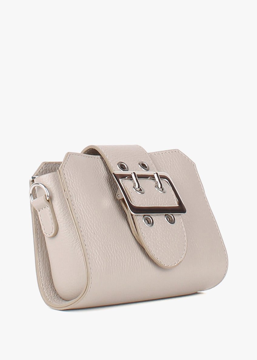 Bandolera de piel italiana Beige 2170-11-32