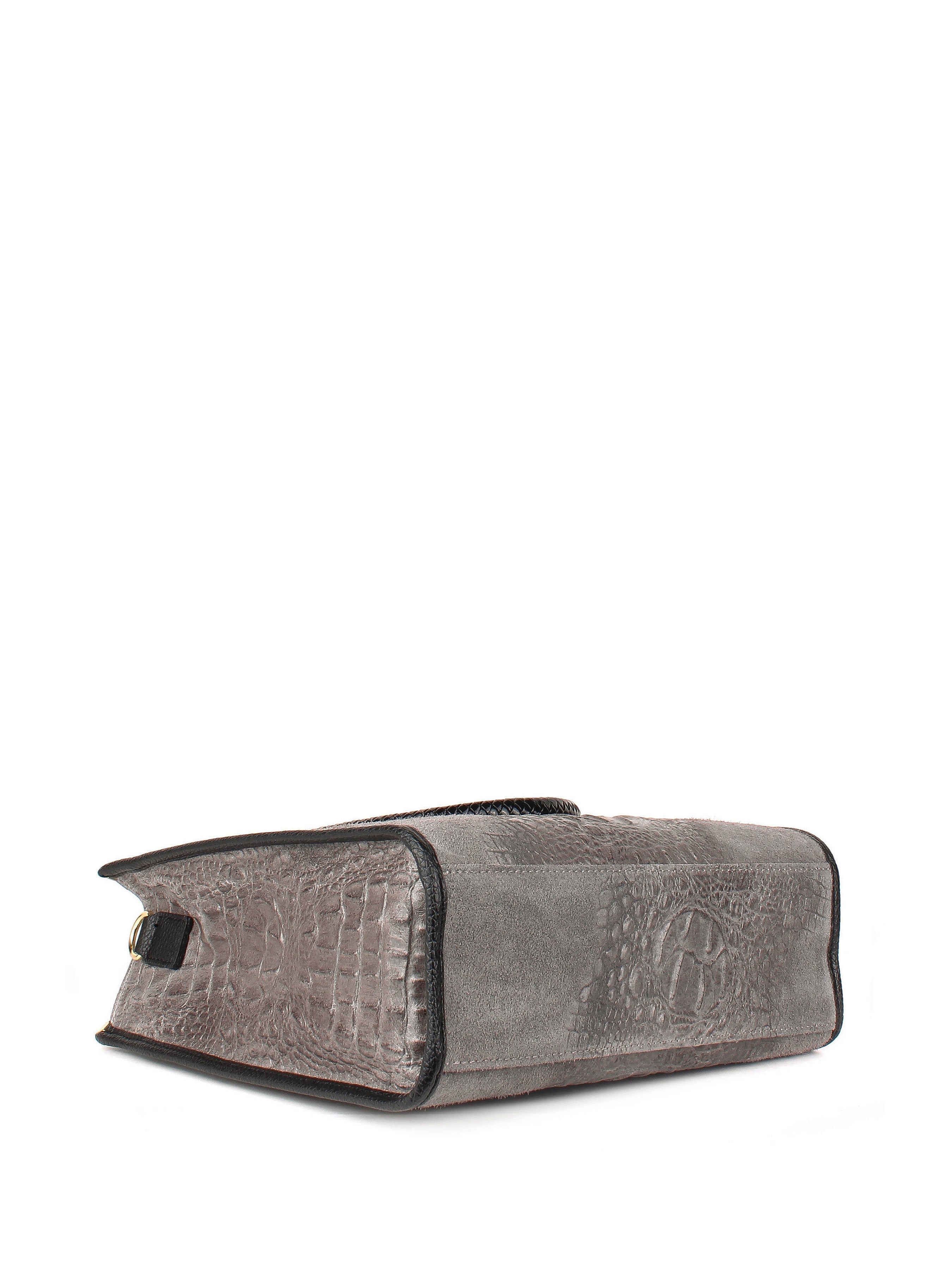 Bolso Tote de piel italiana Gris 8560-27-36