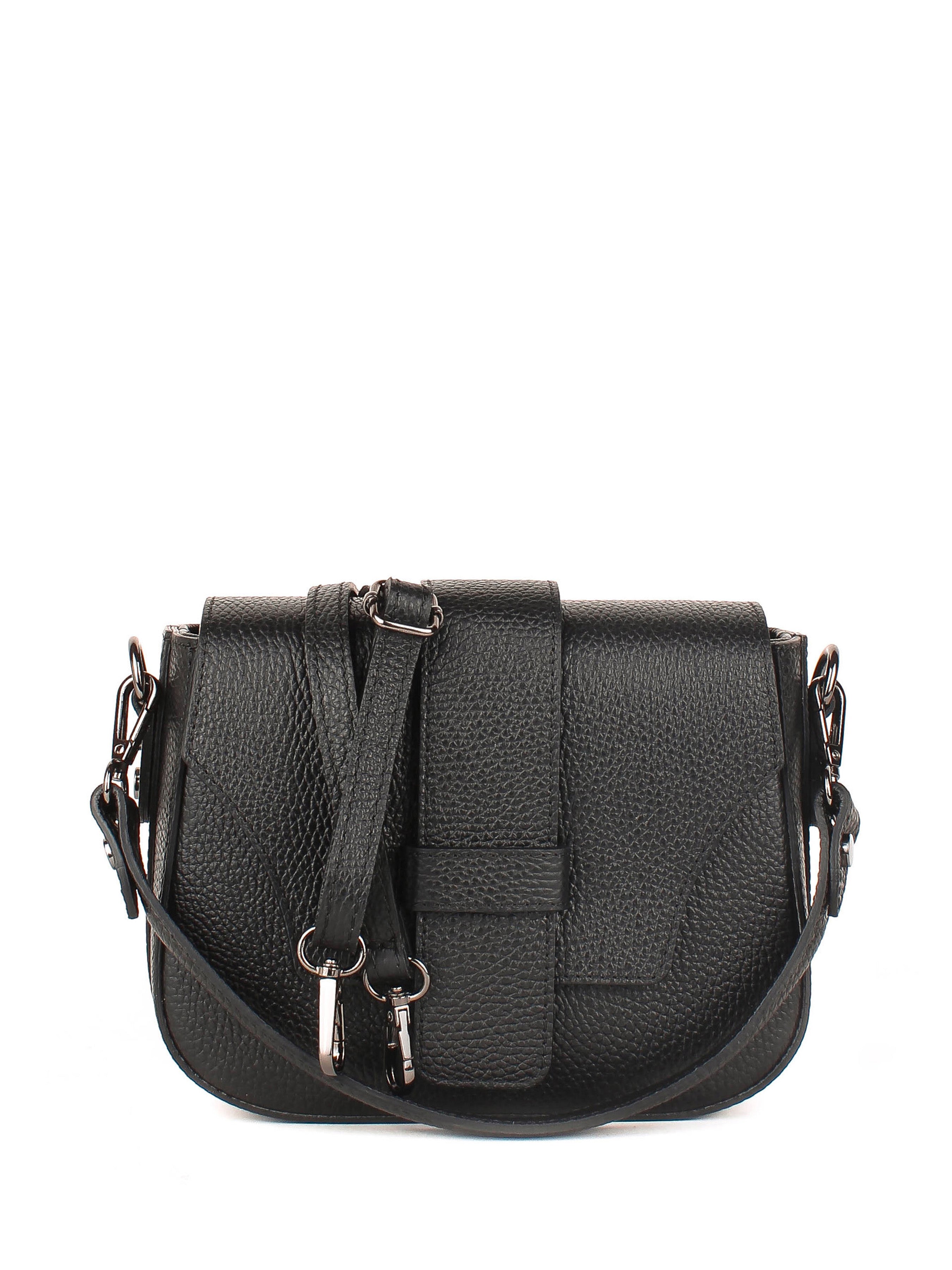 Bandolera de piel italiana Negro 3080-05-32