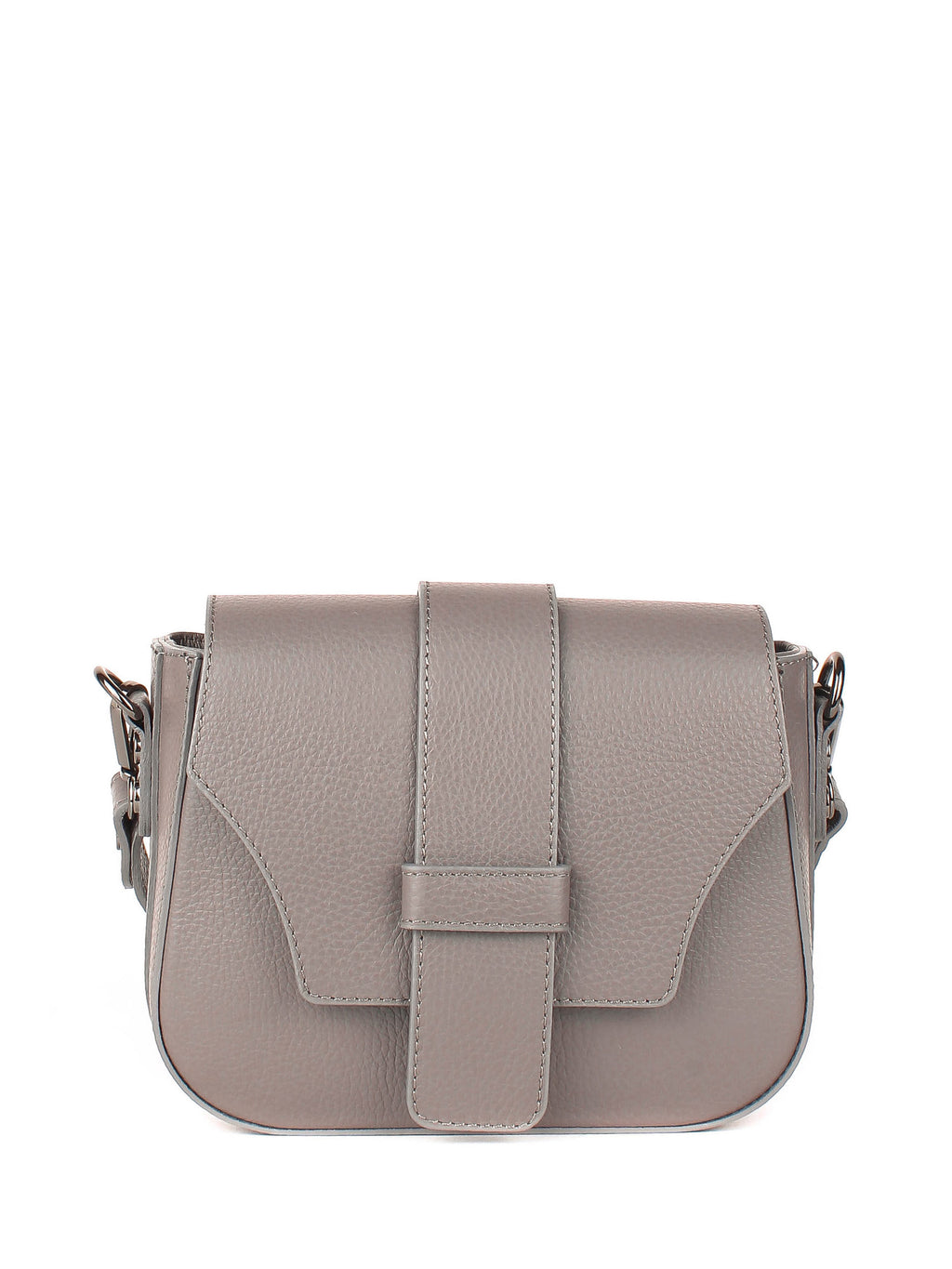 Bandolera de piel italiana Gris, Beige 3080-98-32