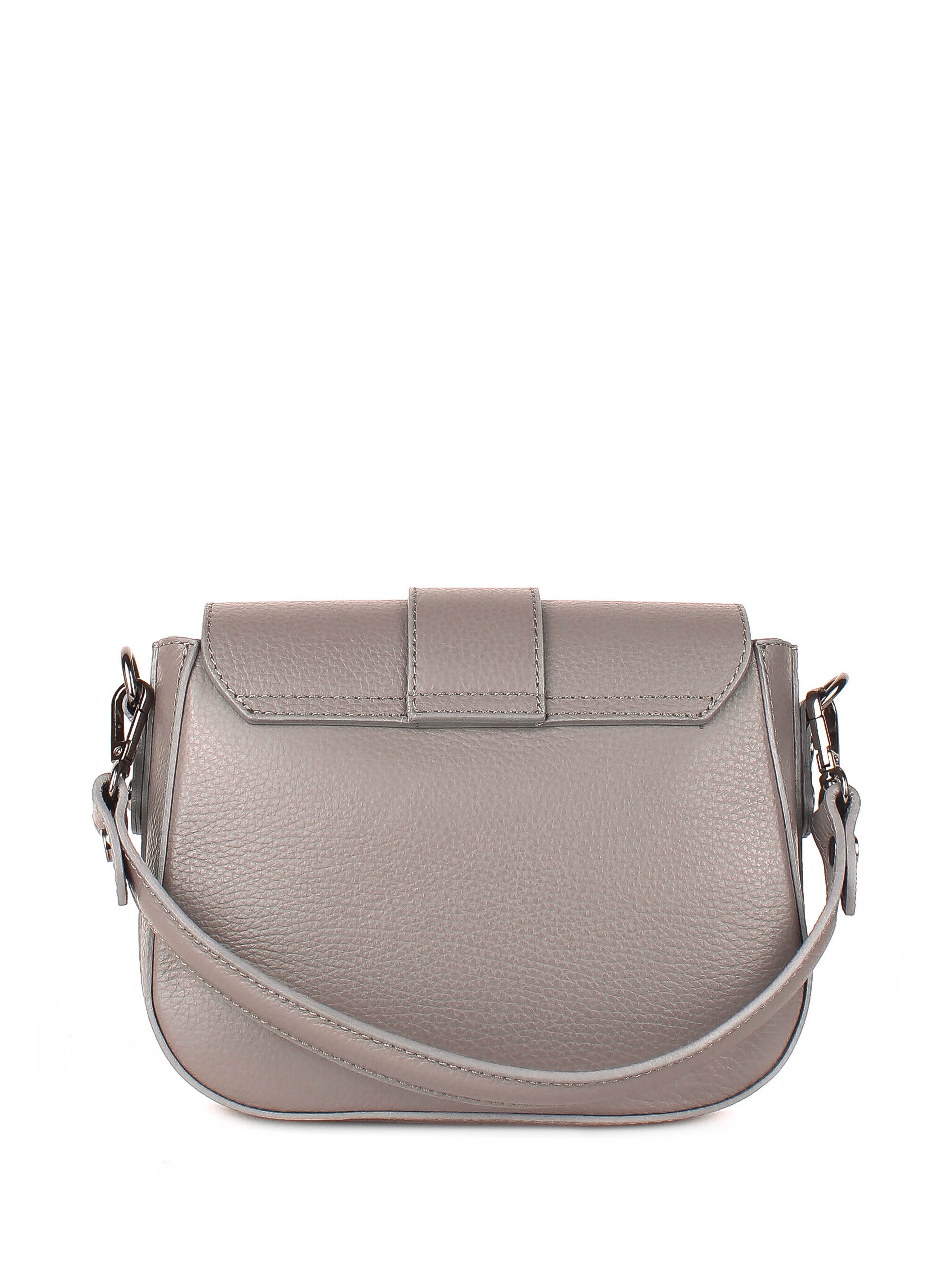 Bandolera de piel italiana Gris, Beige 3080-98-32