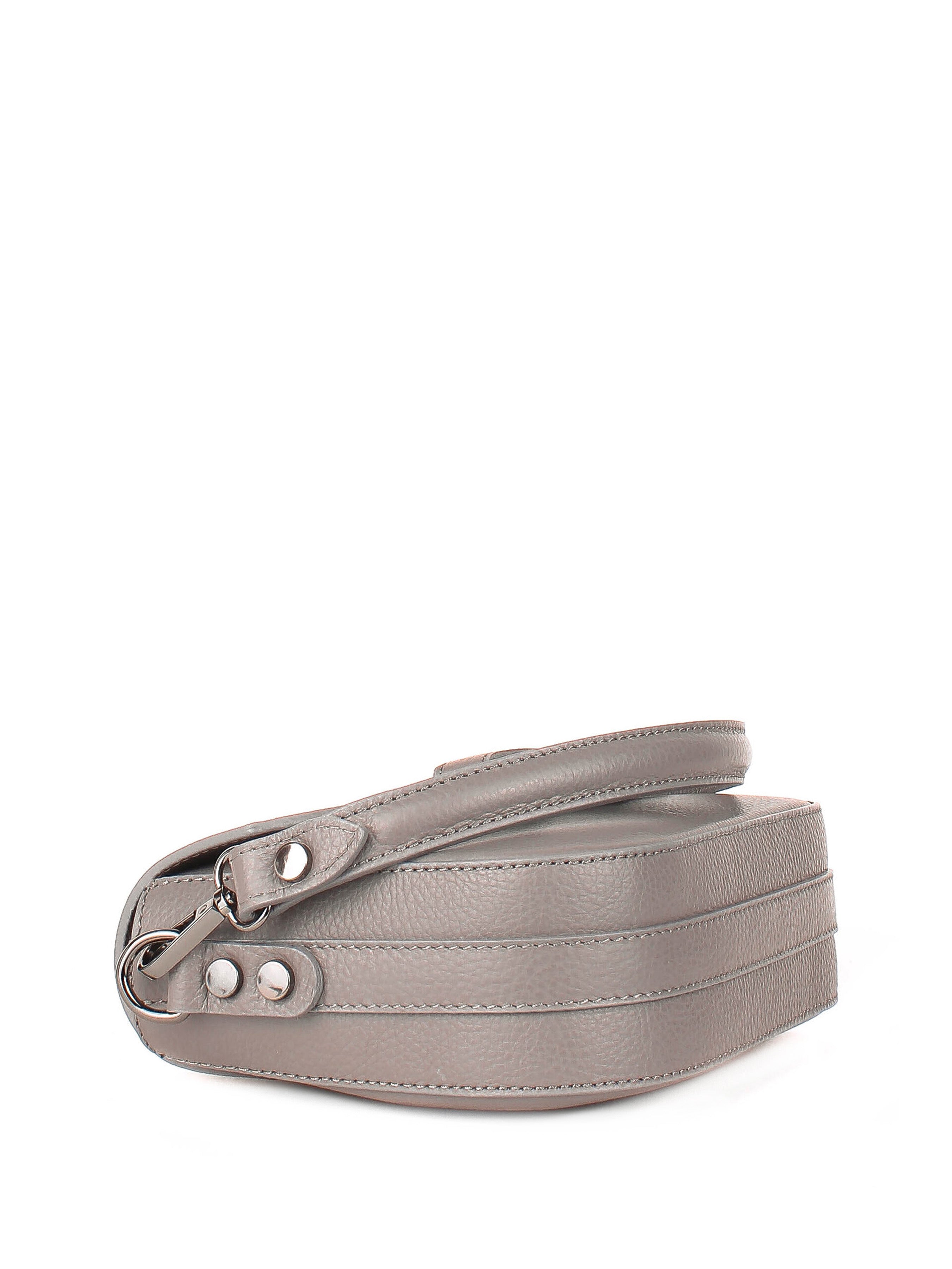 Bandolera de piel italiana Gris, Beige 3080-98-32