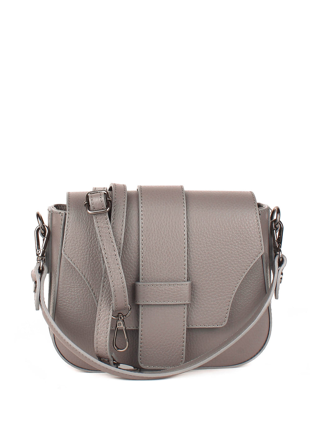 Bandolera de piel italiana Gris, Beige 3080-98-32