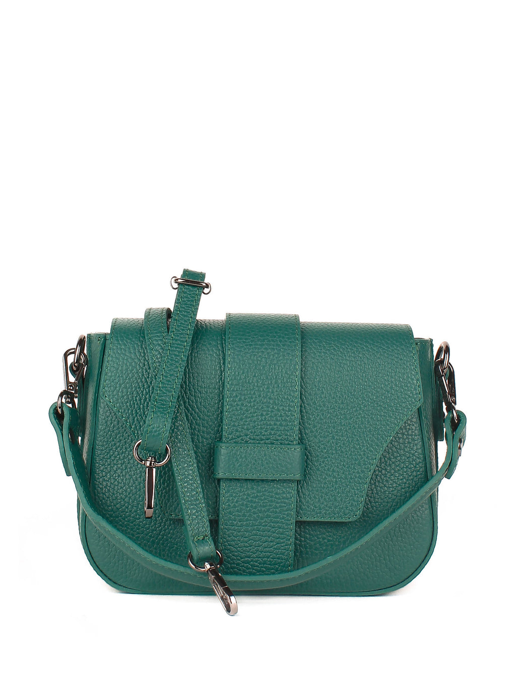 Bandolera de piel italiana Verde 3080-64-32