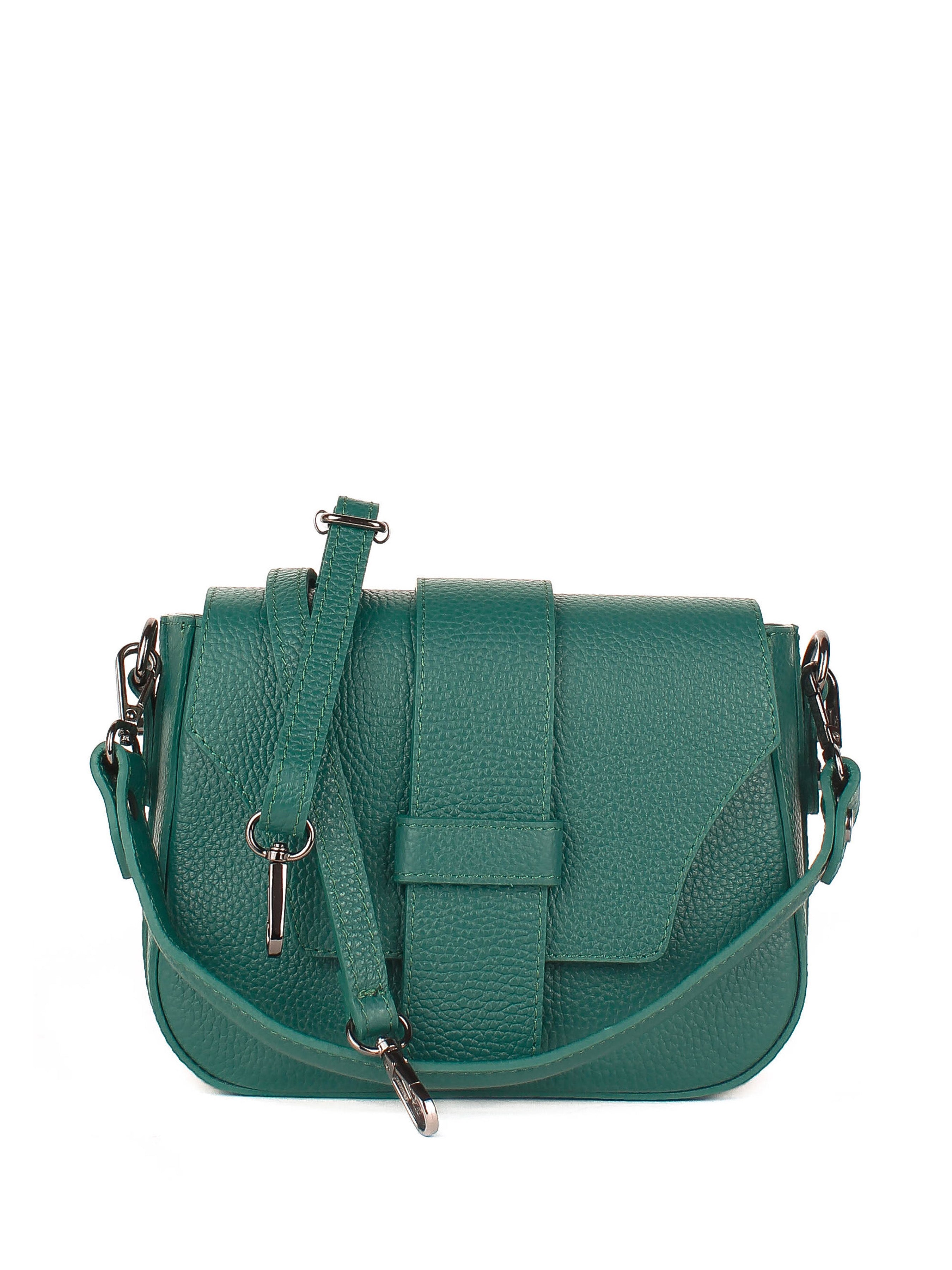 Bandolera de piel italiana Verde 3080-64-32