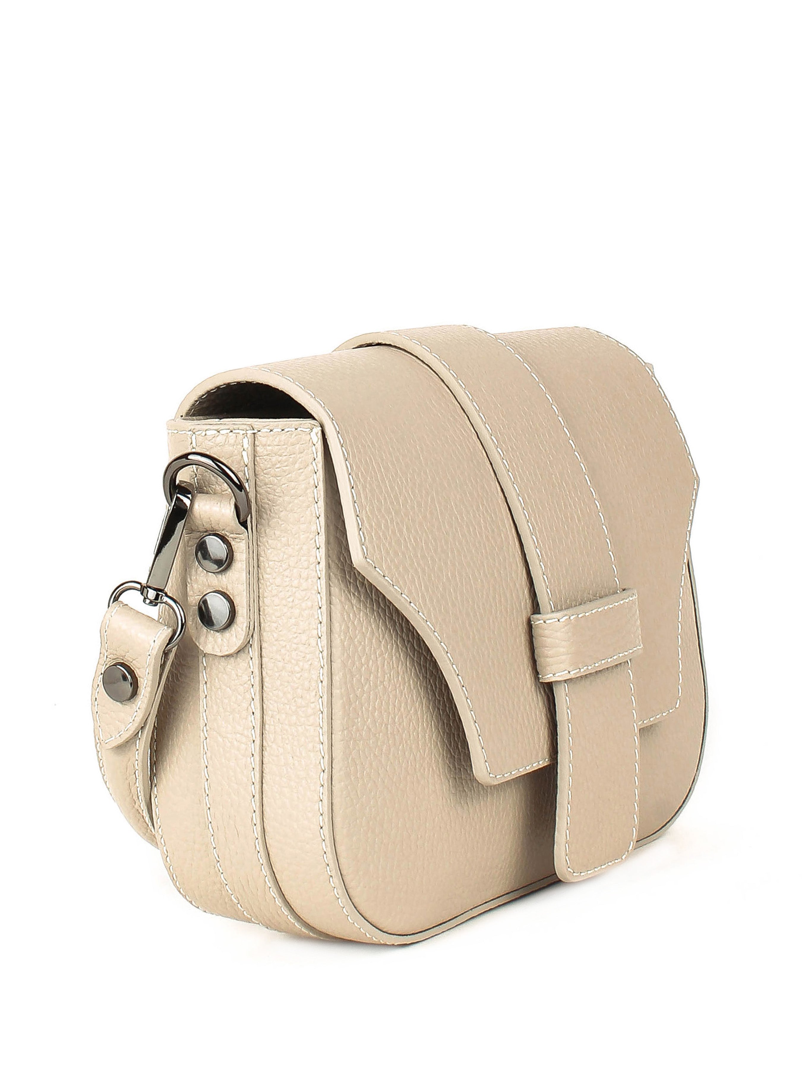 Bandolera de piel italiana Beige 3080-11-32