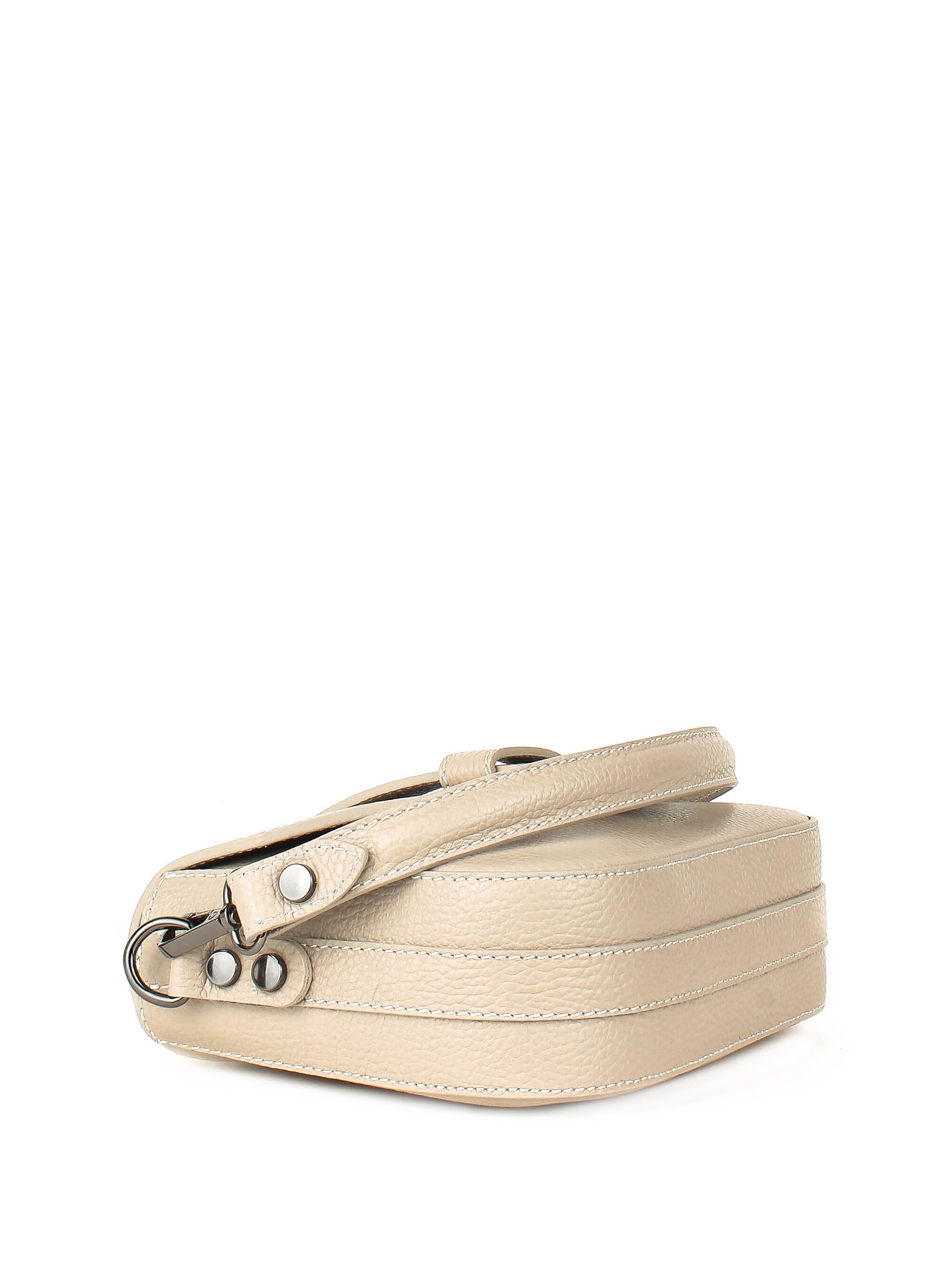 Bandolera de piel italiana Beige 3080-11-32