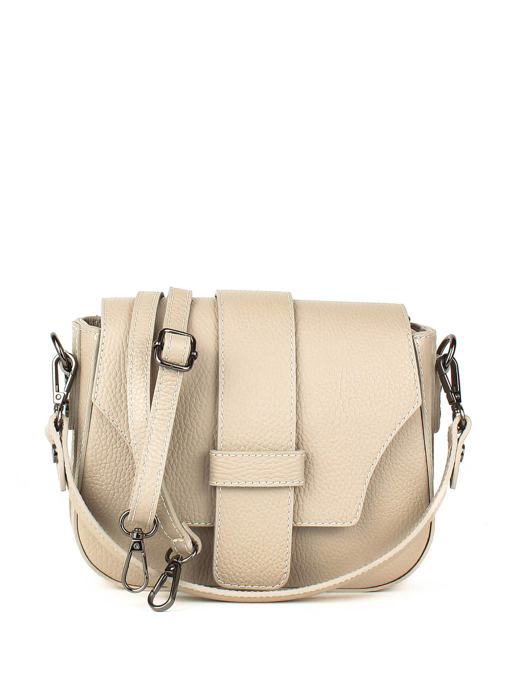 Bandolera de piel italiana Beige 3080-11-32