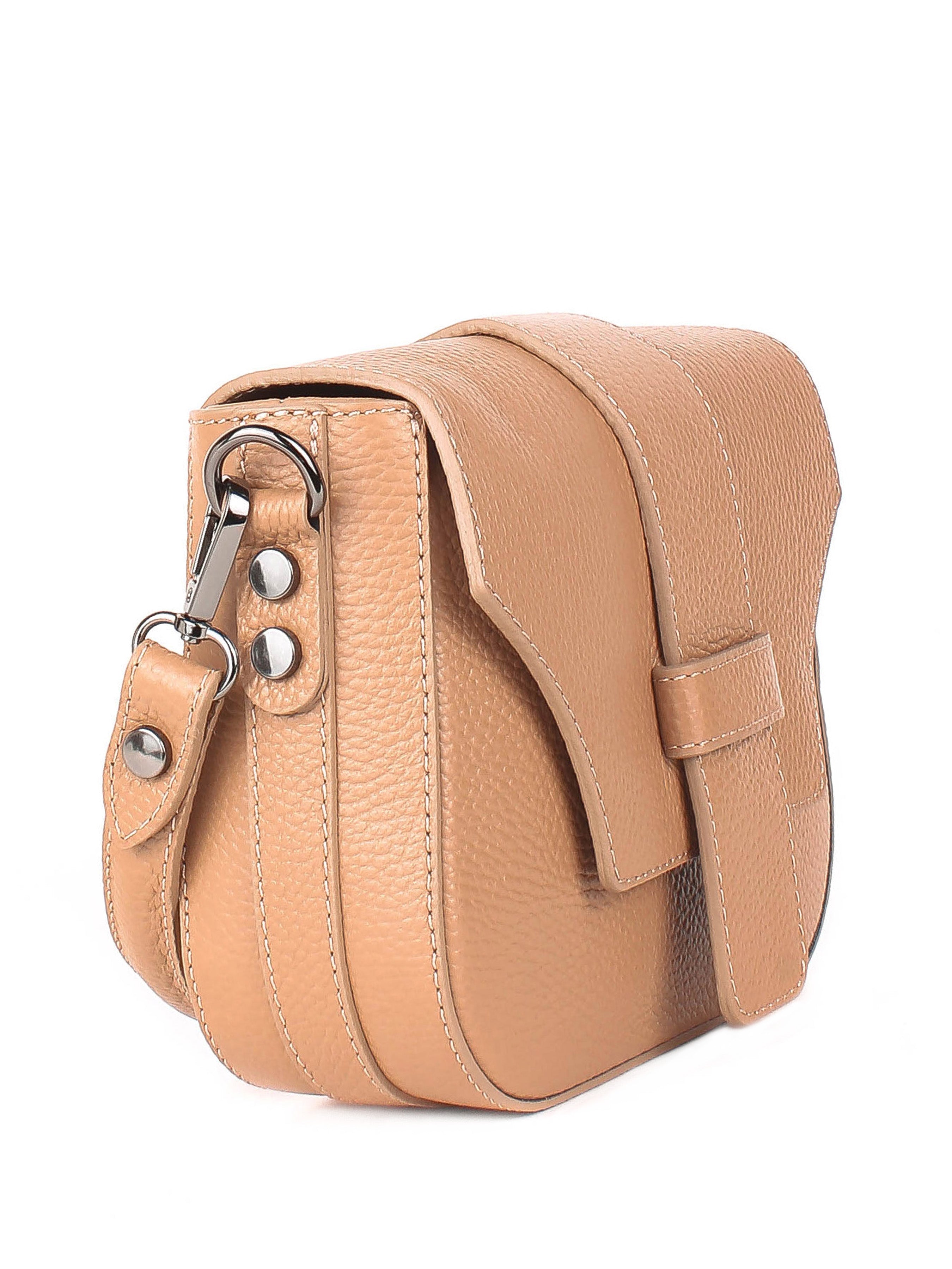 Bandolera de piel italiana Beige 3080-60-32