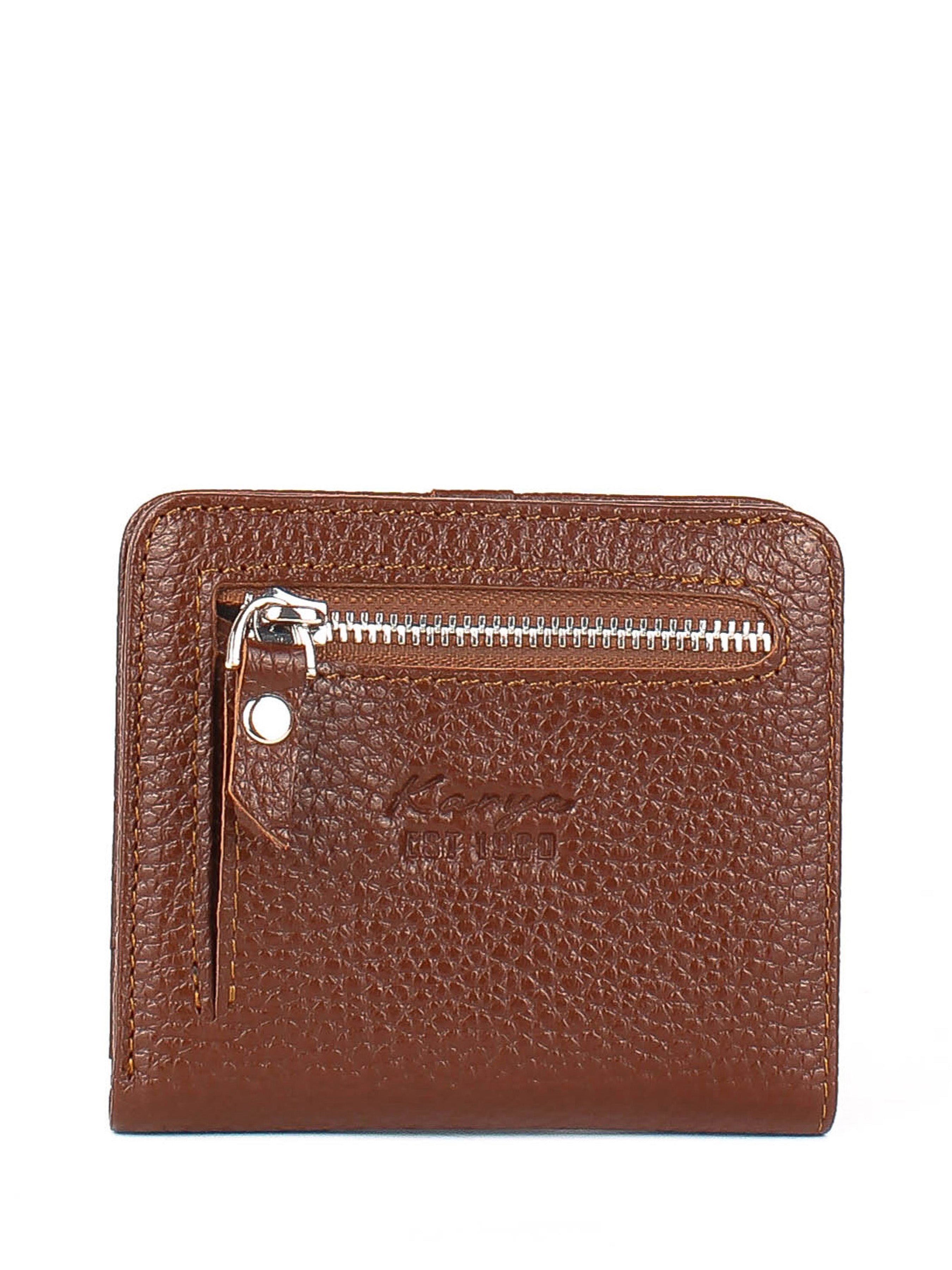 Cartera de piel italiana Marrón 1208-38