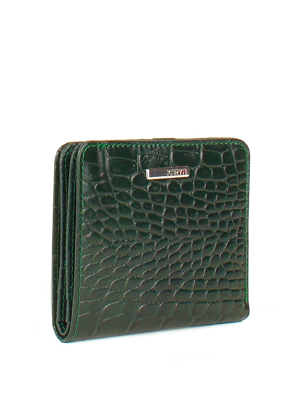 Cartera de piel italiana Verde 1208-017