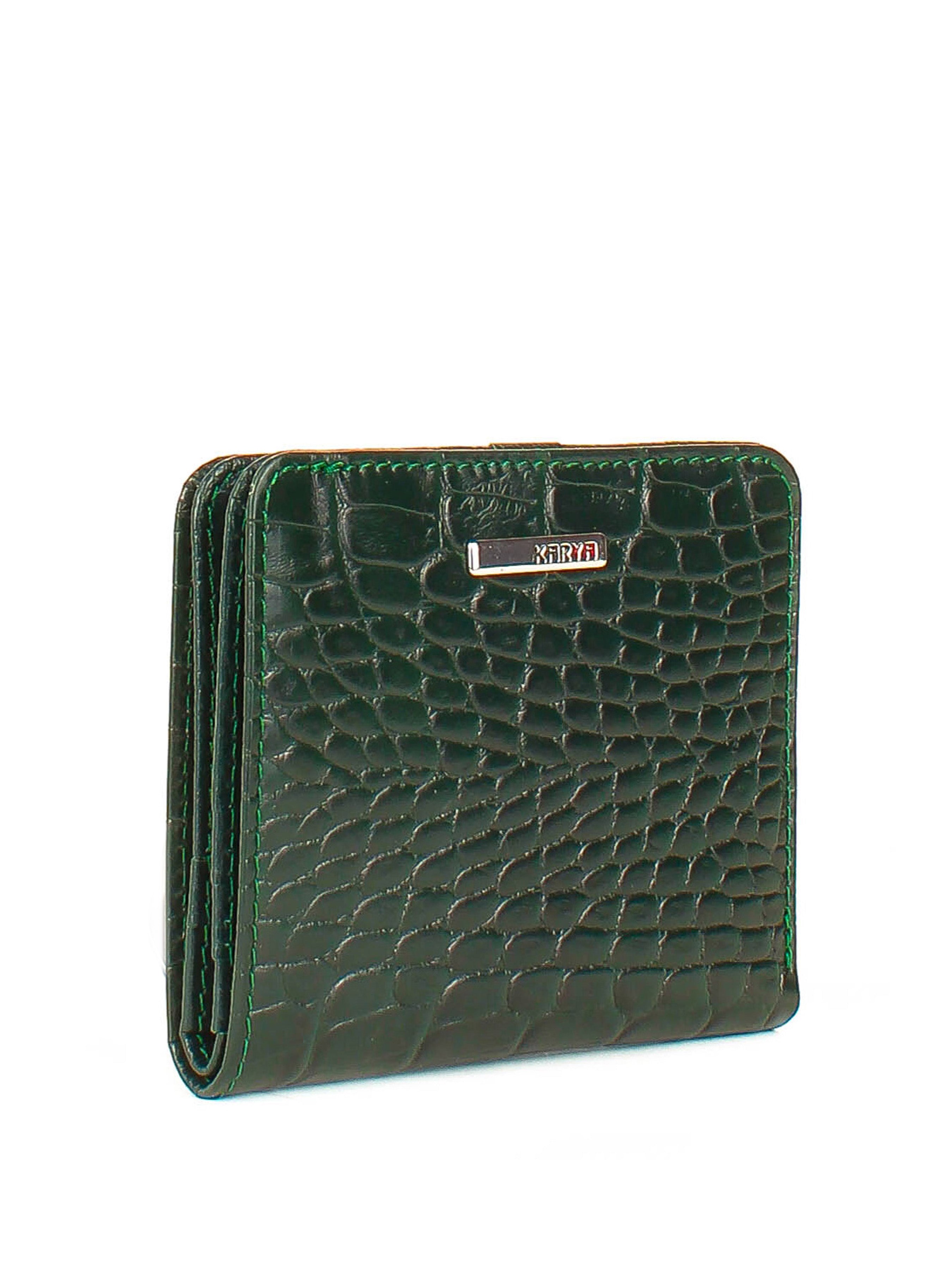 Cartera de piel italiana Verde 1208-017