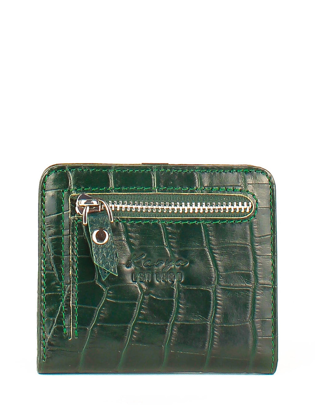 Cartera de piel italiana Verde 1208-017