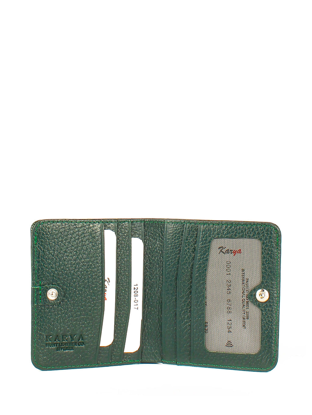 Cartera de piel italiana Verde 1208-017