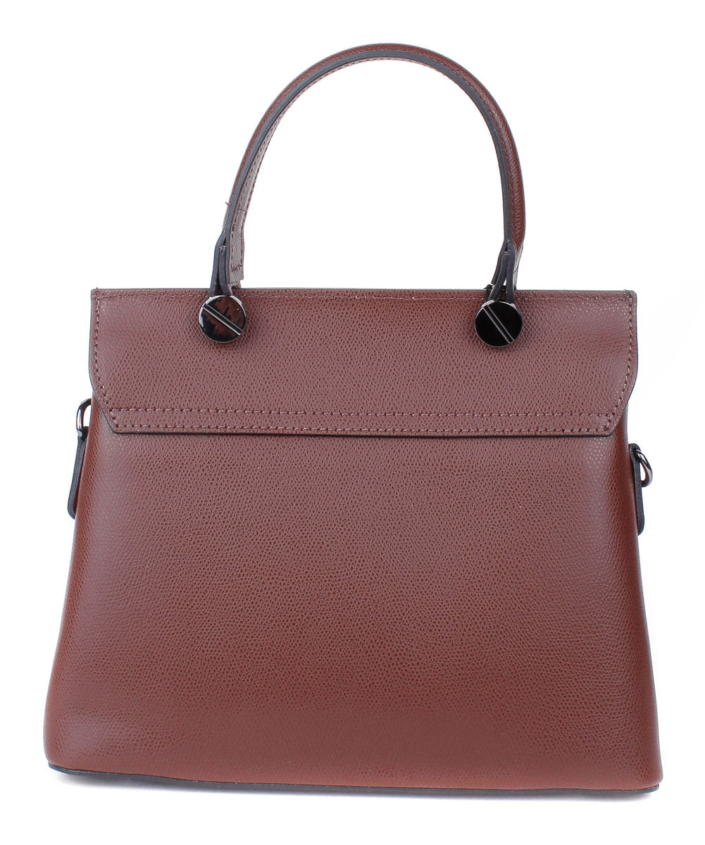 Bolso de mano de piel italiana Alto Marrón