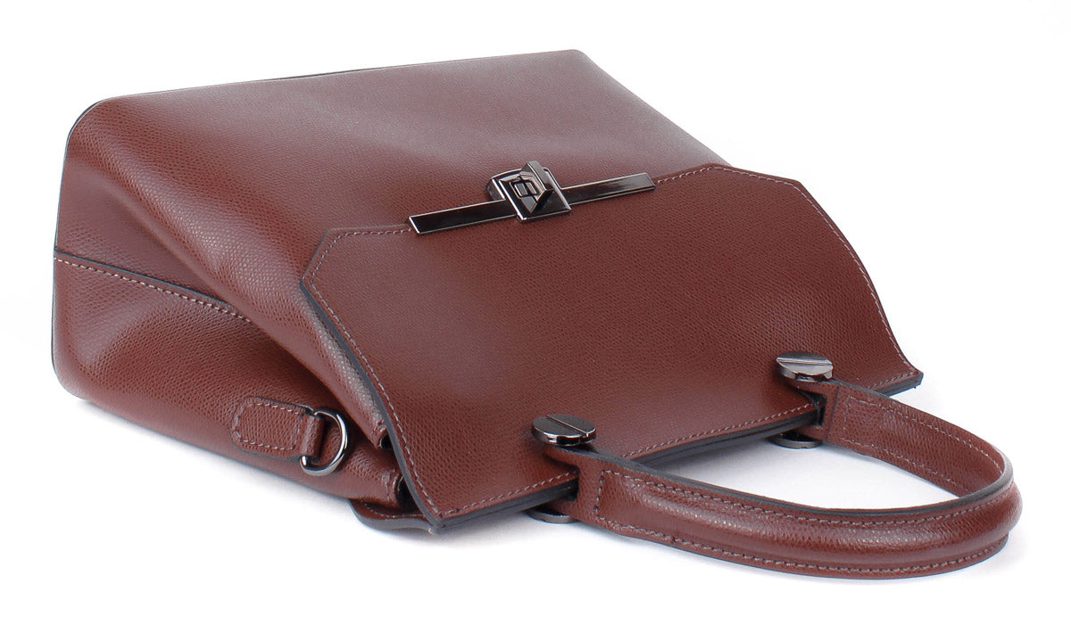 Bolso de mano de piel italiana Marrón 3642-06-33