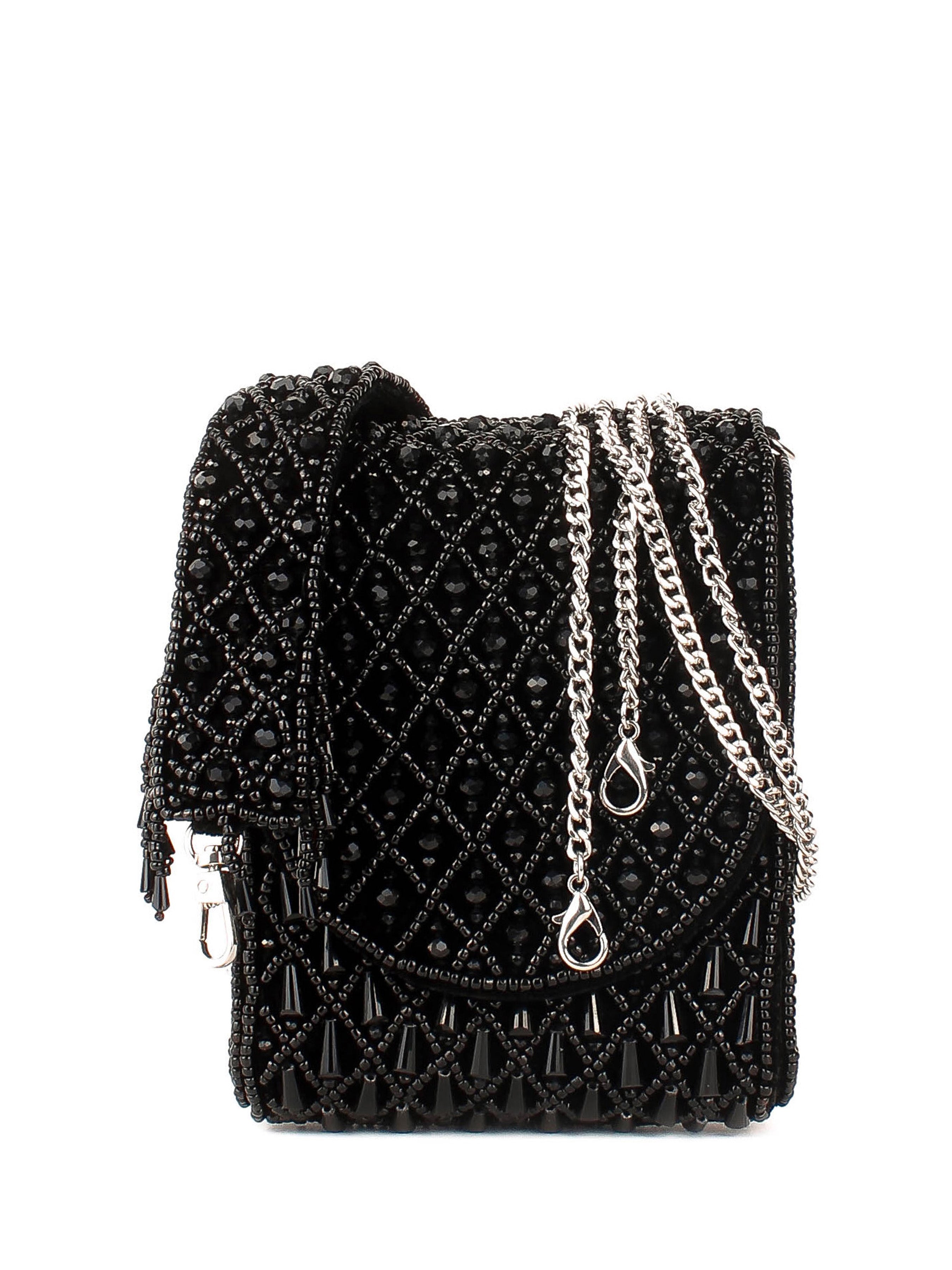 Bandolera de piel italiana Negro 003-05