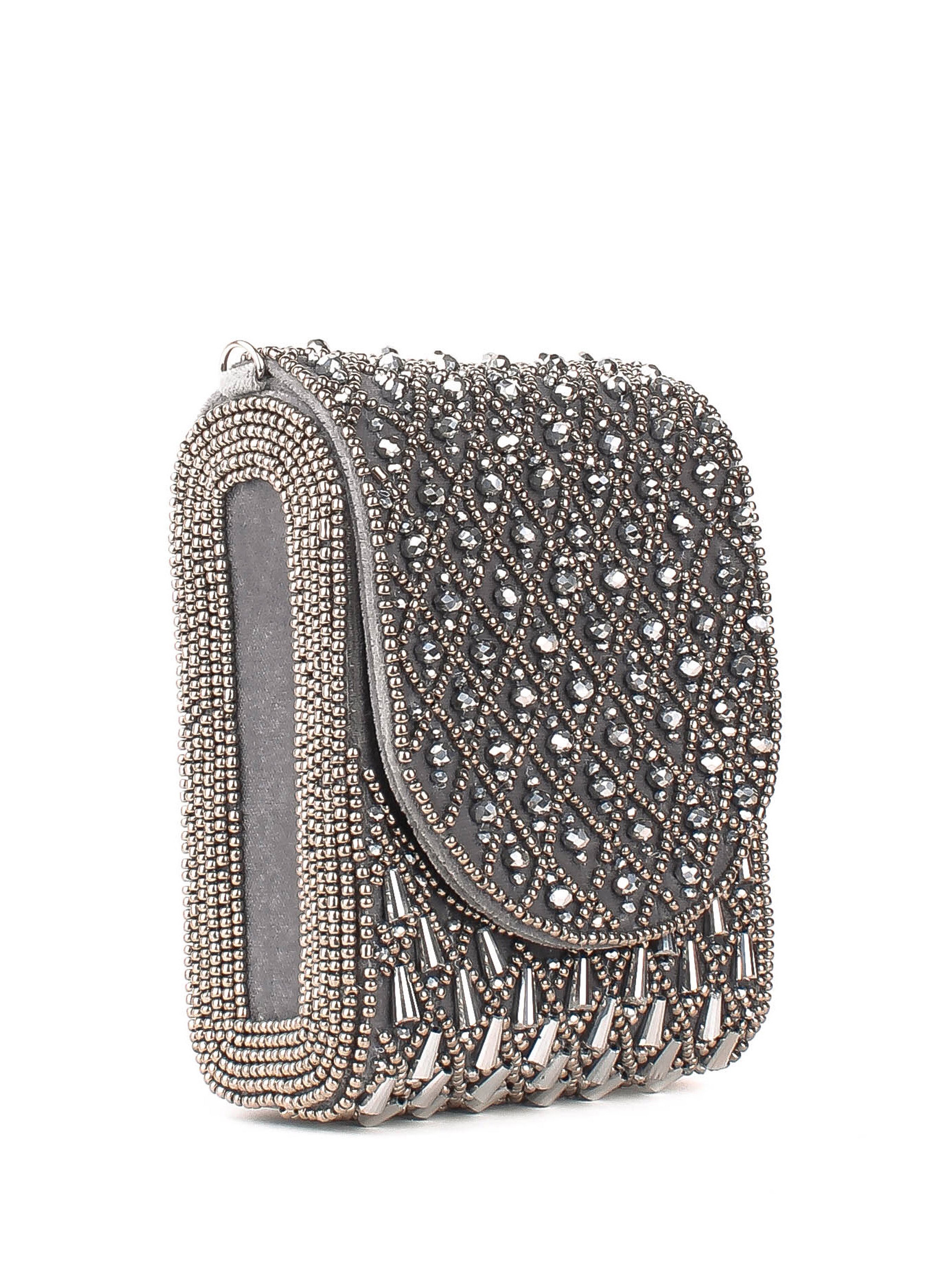 Bandolera de piel italiana Gris 003-18