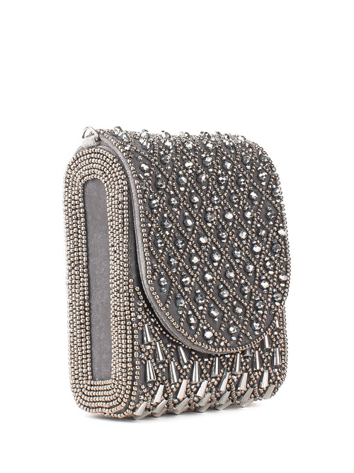 Bandolera de piel italiana Gris 003-18