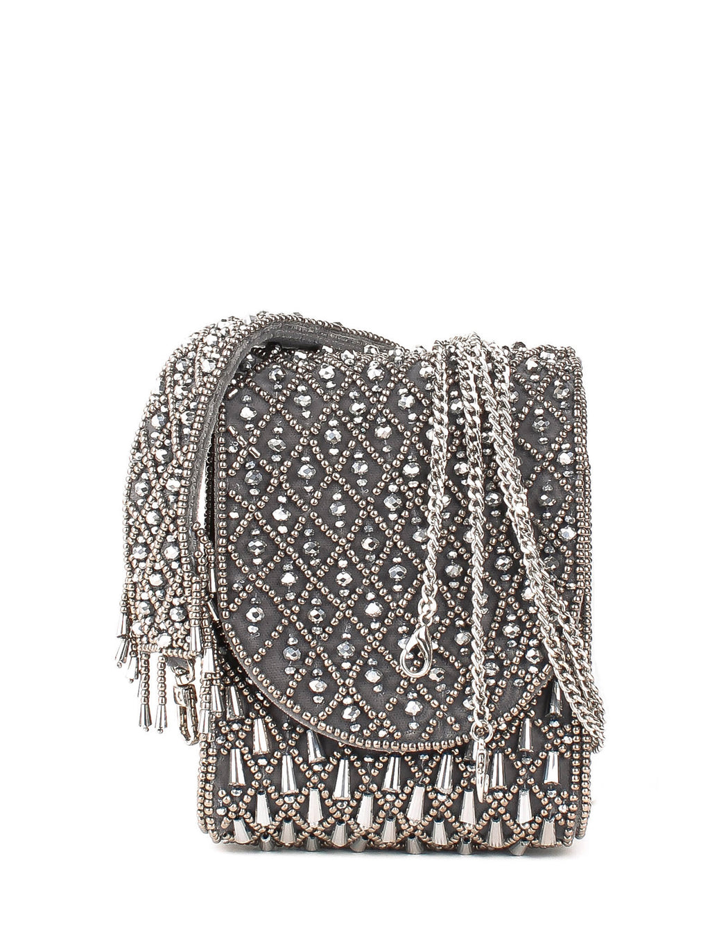 Bandolera de piel italiana Gris 003-18