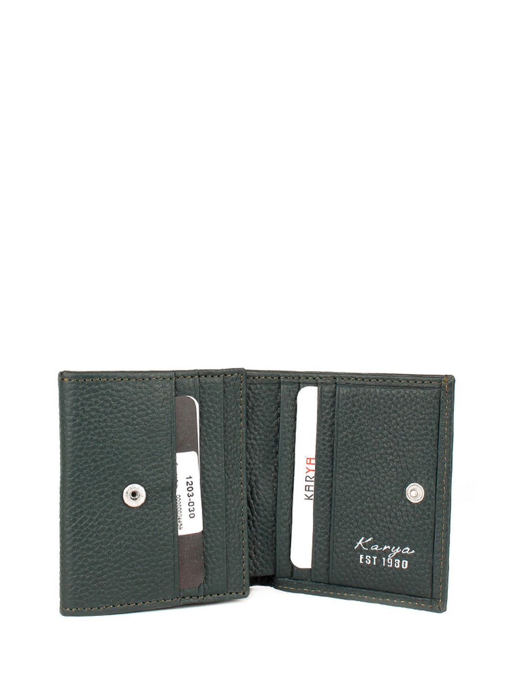 Cartera de piel italiana Verde 1203-030