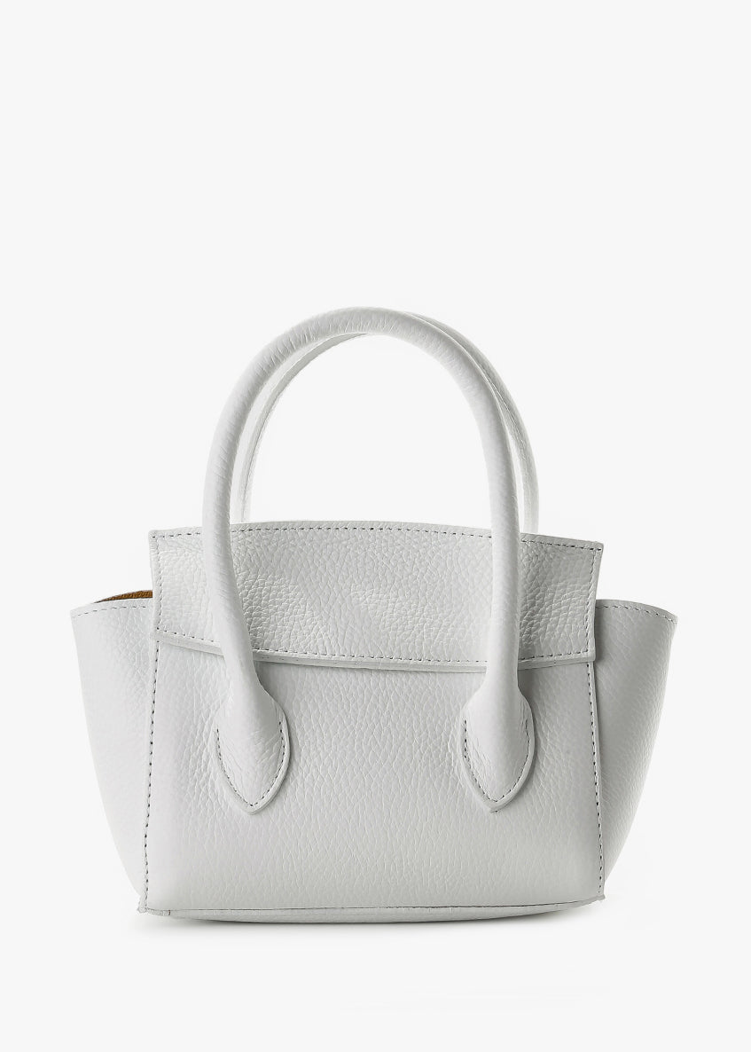 Bolso de mano de piel italiana Blanco 3458-16-32