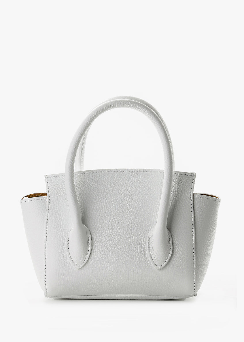 Bolso de mano de piel italiana Blanco 3458-16-32